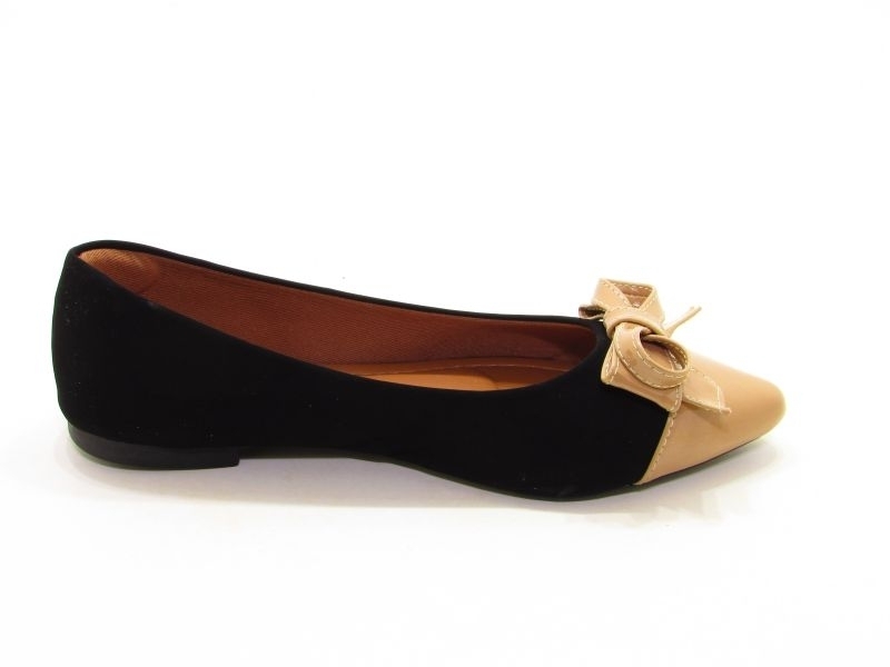 Sapatilhas Sapatilha Nob Preto Vz Tan Nude Laço