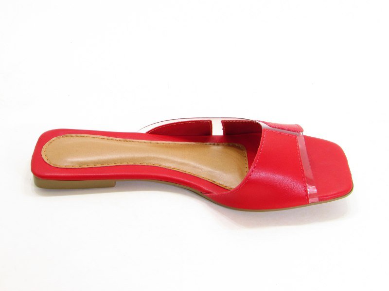 Rasteiras Sand. Rasteira Vz Vermelho Vinil Fach