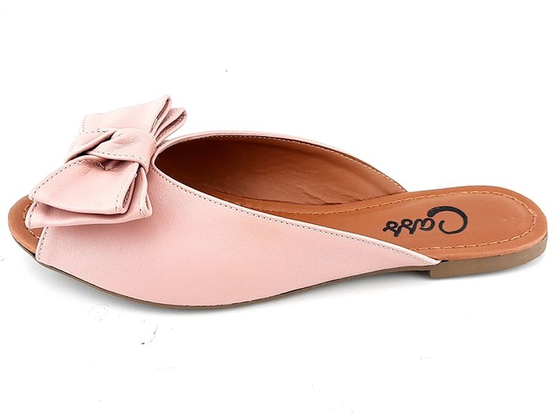 Rasteiras Sandália Rasteira Napa Rose Laço