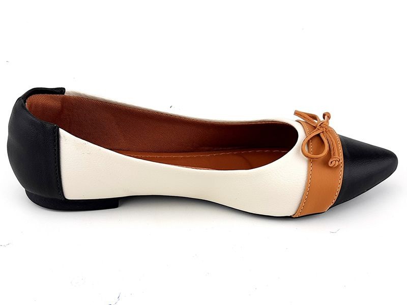 Sapatilhas Sapatilha Napa Preta OffWhite Caramelo Laço