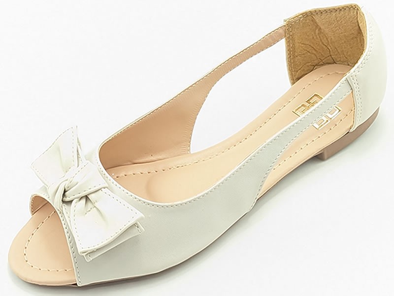 Sapatilhas Peep Toe Off White