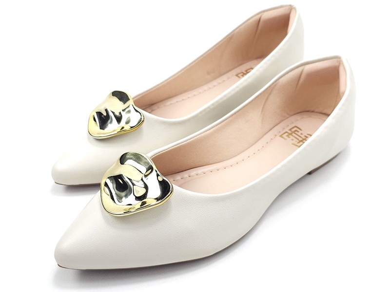 Sapatilhas Sapatilha Feminina Cs Creme Abs Folha Ouro