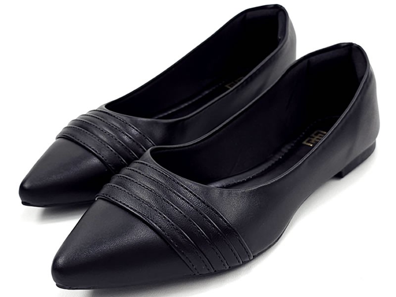 Sapatilhas Sapatilha Feminina Cs Preto Bico Fino