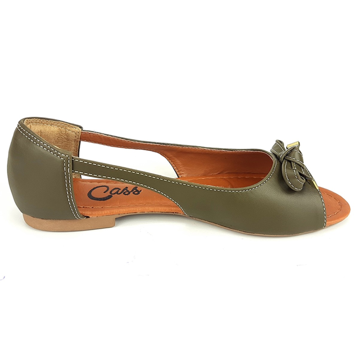 Sapatilhas Sapatilha Peeptoe Cs Army Laço