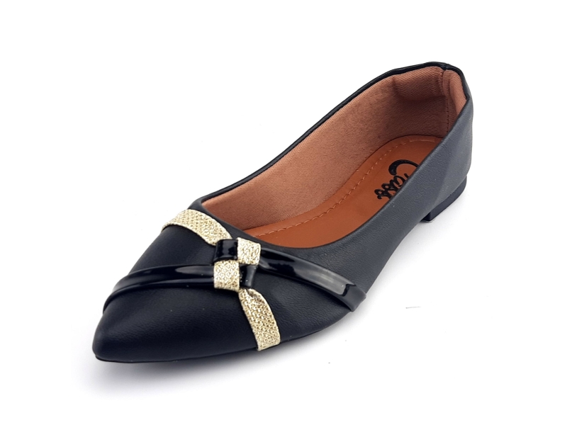 Sapatilhas Sapatilha Nob Preto Vz Glitter Ouro