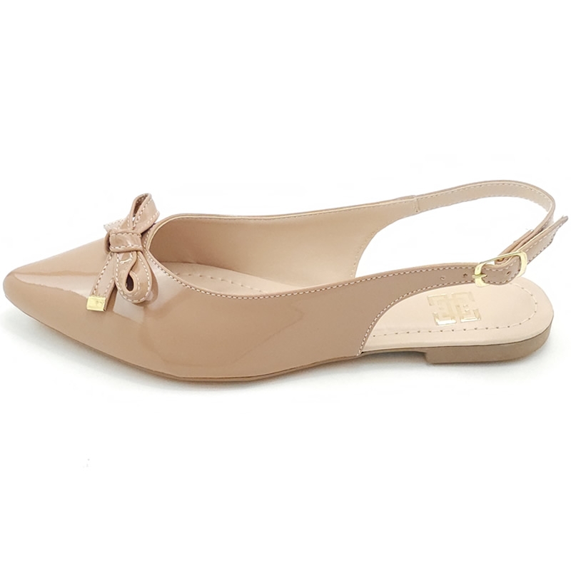 Sapatilhas Slingback Vz Tan Nude Bico Fino