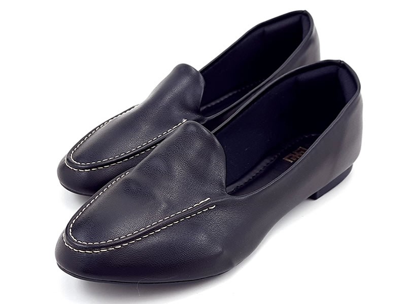 Sapatilhas Sapato Mocassim Zug Cs Preto Bico Redondo