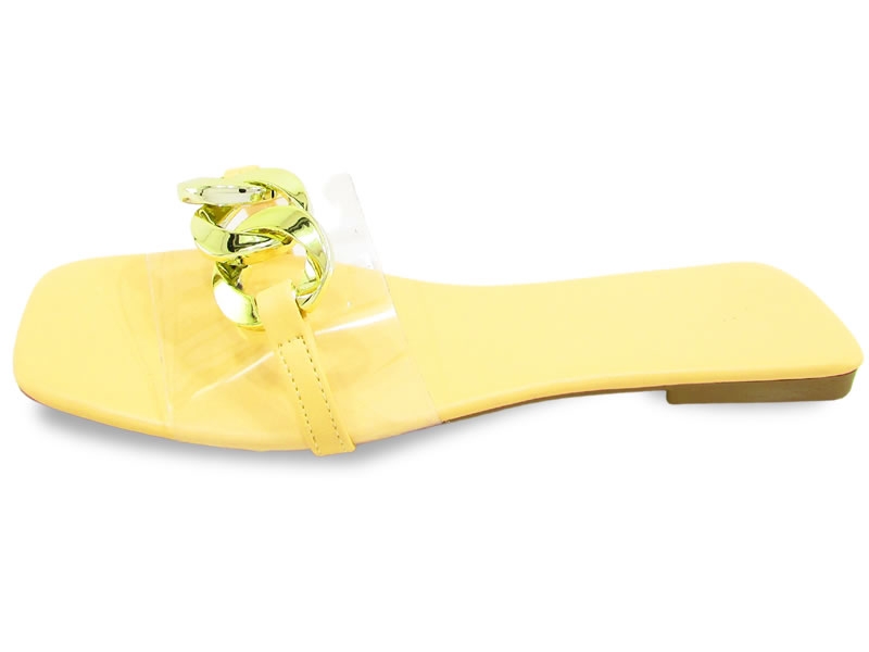 Rasteiras Rasteira Vinil Cs Peach Corrente Ouro