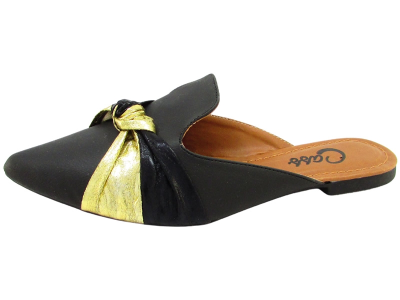 Sapatilhas Mule Cs Preto Spec Ouro Laço