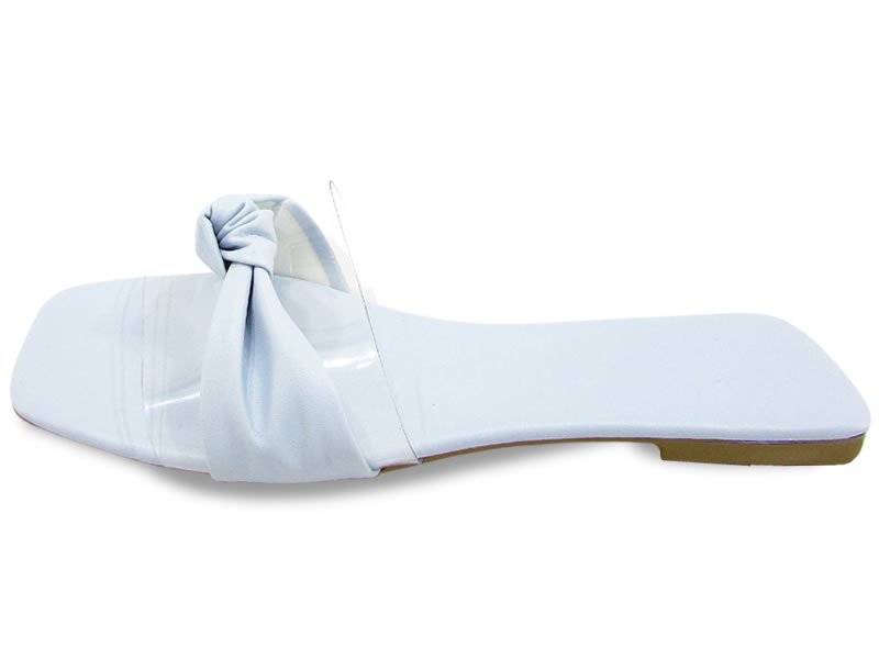 Rasteiras Rasteira Azul Acqua Vinil Laço