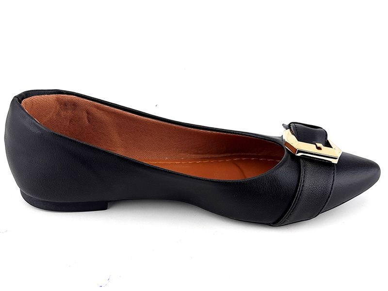 Sapatilhas Sapatilha Napa Preta Fiv Ouro