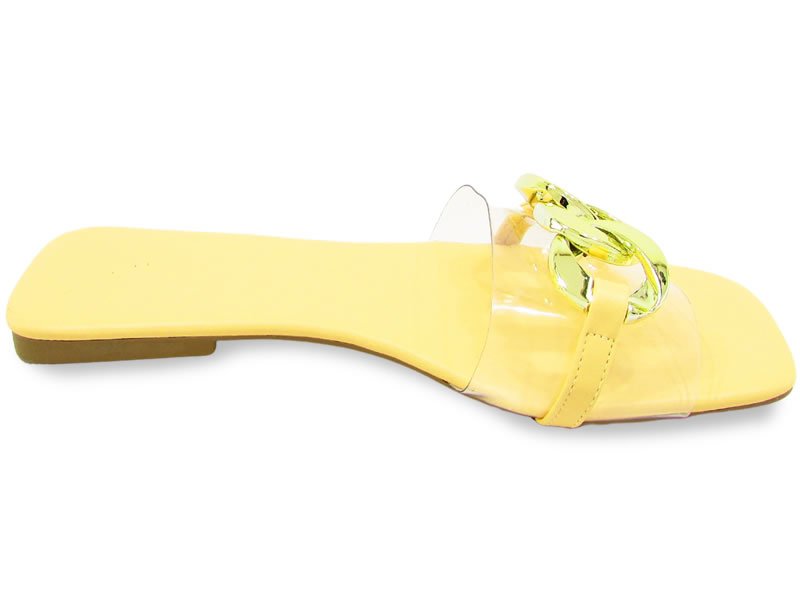 Rasteiras Rasteira Vinil Cs Peach Corrente Ouro