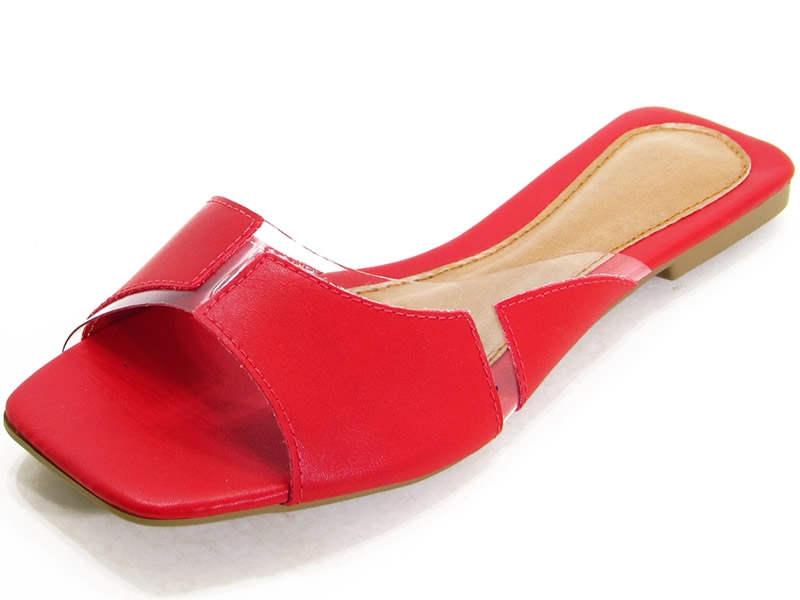 Rasteiras Sand. Rasteira Vz Vermelho Vinil Fach