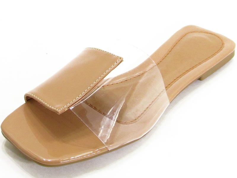 Rasteiras Sand. Rast. Vz Tan Nude Vinil Fach