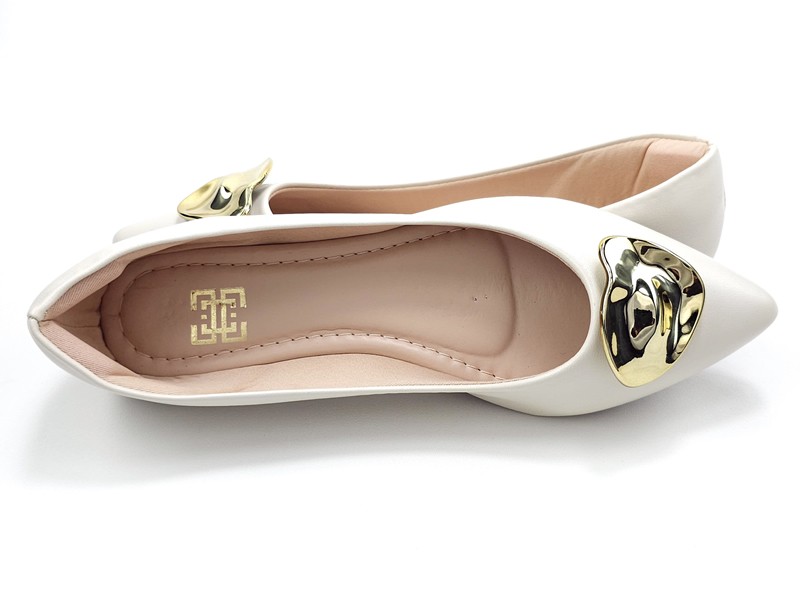 Sapatilhas Sapatilha Feminina Cs Creme Abs Folha Ouro