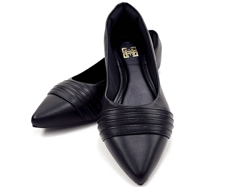 Sapatilhas Sapatilha Feminina Cs Preto Bico Fino