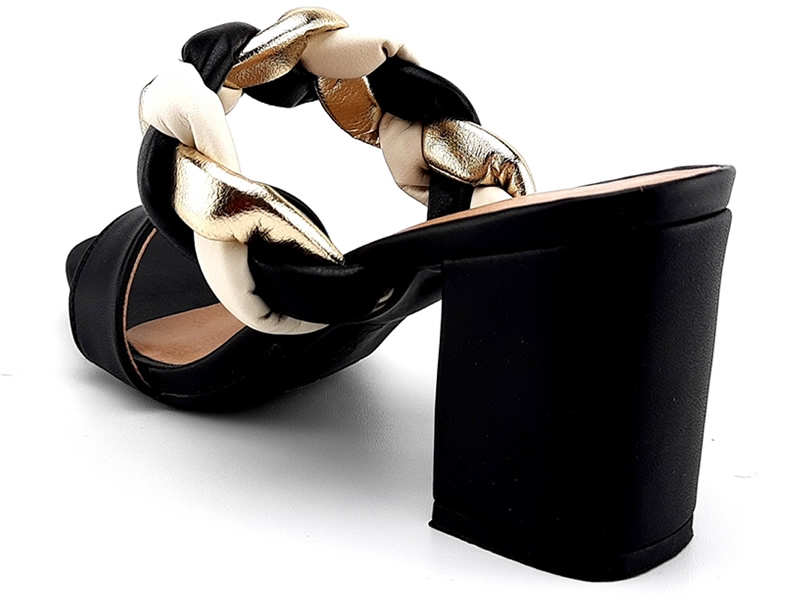 Saltos Salto Cs Preto OffWhite Ouro