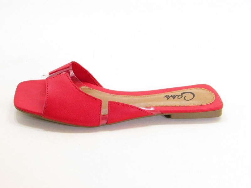 Rasteiras Sand. Vinil Cs Vermelho Fach