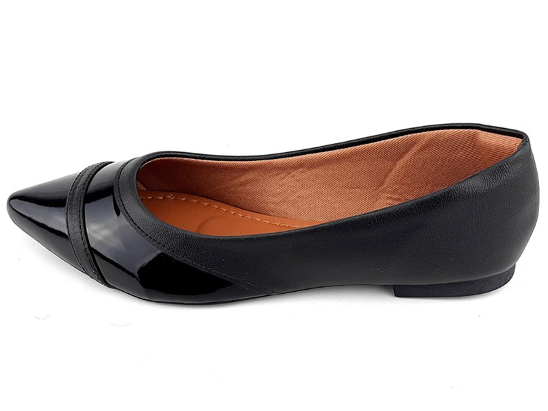 Sapatilhas Sapatilha Napa Preta Verniz Preto