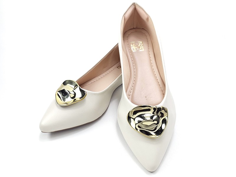 Sapatilhas Sapatilha Feminina Cs Creme Abs Folha Ouro