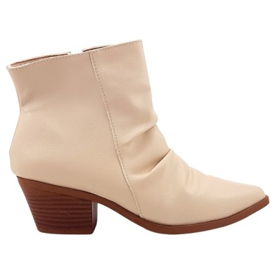 Bota Slouchy Feminina Ceci Cs Creme Salto Country 5,5 cm