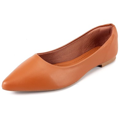 Sapatilhas-Sapatilha Feminina Cs Caramelo Bico Fino Napa