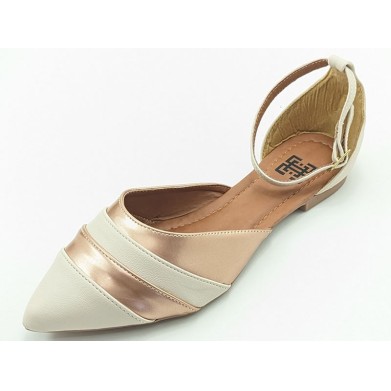 Sapatilhas-Salome Off White e Bronze