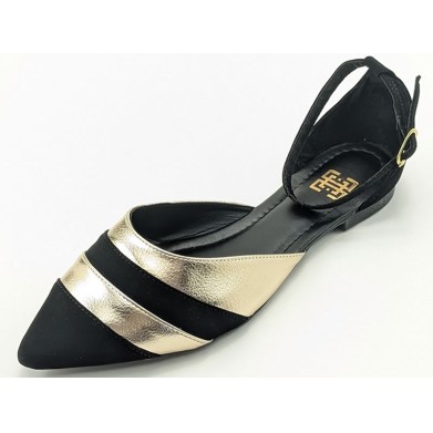 Sapatilhas-Salome Nb Preto Detalhe Ouro