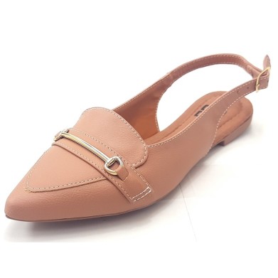 Slingback Cs Nude Bridão Ouro