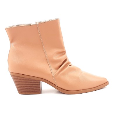 Bota Slouchy Feminina Ceci Cs Nude Salto Country 5,5 cm