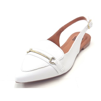 Slingback Cs Branco Bridão Ouro